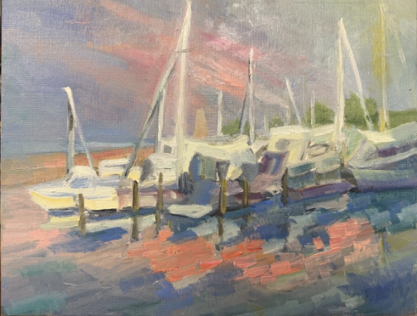 Salmon Sunset in Port Washington