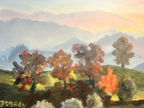 Trees Before the Hazy Hills