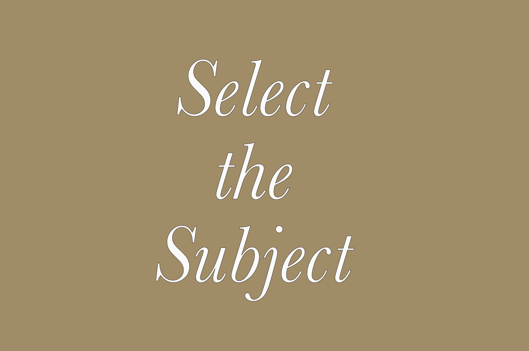 Select the Subject